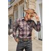 imageCOOFANDY Mens Fall Plaid Button Down Shirt Long Sleeve Casual Cowboy Work Shirts Lightweight Flannel Shirts Two PocketPlaidvibrant Orange