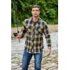 imageCOOFANDY Mens Fall Plaid Button Down Shirt Long Sleeve Casual Cowboy Work Shirts Lightweight Flannel Shirts Two PocketPlaidyellow Navy Plaid