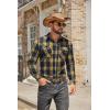 imageCOOFANDY Mens Fall Plaid Button Down Shirt Long Sleeve Casual Cowboy Work Shirts Lightweight Flannel Shirts Two PocketPlaidyellow Navy Plaid
