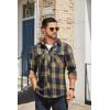 imageCOOFANDY Mens Fall Plaid Button Down Shirt Long Sleeve Casual Cowboy Work Shirts Lightweight Flannel Shirts Two PocketPlaidyellow Navy Plaid