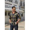 imageCOOFANDY Mens Fall Plaid Button Down Shirt Long Sleeve Casual Cowboy Work Shirts Lightweight Flannel Shirts Two PocketPlaidyellow Navy Plaid