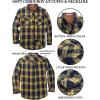 imageCOOFANDY Mens Fall Plaid Button Down Shirt Long Sleeve Casual Cowboy Work Shirts Lightweight Flannel Shirts Two PocketPlaidyellow Navy Plaid