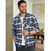 imageCOOFANDY Mens Flannel Plaid Shirts Long Sleeve Button Down Shirts Casual Fall Shirt JacketBluewhite