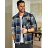 imageCOOFANDY Mens Flannel Plaid Shirts Long Sleeve Button Down Shirts Casual Fall Shirt JacketDark Blue