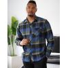 imageCOOFANDY Mens Flannel Plaid Shirts Long Sleeve Button Down Shirts Casual Fall Shirt JacketDark Blue