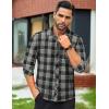 imageCOOFANDY Mens Flannel Plaid Shirts Long Sleeve Button Down Shirts Casual Fall Shirt JacketDark Grey