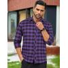 imageCOOFANDY Mens Flannel Plaid Shirts Long Sleeve Button Down Shirts Casual Fall Shirt JacketPurple