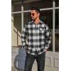 imageCOOFANDY Mens Flannel Plaid Shirts Long Sleeve Casual Button Down Cotton Shirt with PocketBlack White Plaid