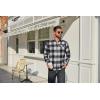 imageCOOFANDY Mens Flannel Plaid Shirts Long Sleeve Casual Button Down Cotton Shirt with PocketBlack White Plaid