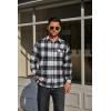 imageCOOFANDY Mens Flannel Plaid Shirts Long Sleeve Casual Button Down Cotton Shirt with PocketBlack White Plaid
