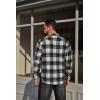 imageCOOFANDY Mens Flannel Plaid Shirts Long Sleeve Casual Button Down Cotton Shirt with PocketBlack White Plaid
