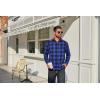 imageCOOFANDY Mens Flannel Plaid Shirts Long Sleeve Casual Button Down Cotton Shirt with PocketBlue Black Plaid