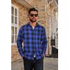 imageCOOFANDY Mens Flannel Plaid Shirts Long Sleeve Casual Button Down Cotton Shirt with PocketBlue Black Plaid