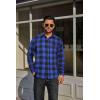 imageCOOFANDY Mens Flannel Plaid Shirts Long Sleeve Casual Button Down Cotton Shirt with PocketBlue Black Plaid