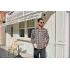 imageCOOFANDY Mens Flannel Plaid Shirts Long Sleeve Casual Button Down Cotton Shirt with PocketBrown White Plaid