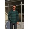 imageCOOFANDY Mens Flannel Plaid Shirts Long Sleeve Casual Button Down Cotton Shirt with PocketGreen Black Plaid