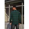 imageCOOFANDY Mens Flannel Plaid Shirts Long Sleeve Casual Button Down Cotton Shirt with PocketGreen Black Plaid