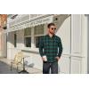 imageCOOFANDY Mens Flannel Plaid Shirts Long Sleeve Casual Button Down Cotton Shirt with PocketGreen Black Plaid