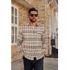 imageCOOFANDY Mens Flannel Plaid Shirts Long Sleeve Casual Button Down Cotton Shirt with PocketKhaki Black Plaid