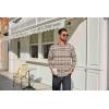 imageCOOFANDY Mens Flannel Plaid Shirts Long Sleeve Casual Button Down Cotton Shirt with PocketKhaki Black Plaid
