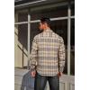 imageCOOFANDY Mens Flannel Plaid Shirts Long Sleeve Casual Button Down Cotton Shirt with PocketKhaki Black Plaid