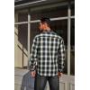 imageCOOFANDY Mens Flannel Plaid Shirts Long Sleeve Casual Button Down Cotton Shirt with PocketNavy Green Plaid