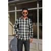 imageCOOFANDY Mens Flannel Plaid Shirts Long Sleeve Casual Button Down Cotton Shirt with PocketNavy Green Plaid