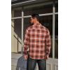 imageCOOFANDY Mens Flannel Plaid Shirts Long Sleeve Casual Button Down Cotton Shirt with PocketOrange Black Plaid