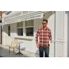 imageCOOFANDY Mens Flannel Plaid Shirts Long Sleeve Casual Button Down Cotton Shirt with PocketOrange Black Plaid
