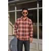 imageCOOFANDY Mens Flannel Plaid Shirts Long Sleeve Casual Button Down Cotton Shirt with PocketOrange Black Plaid