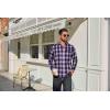 imageCOOFANDY Mens Flannel Plaid Shirts Long Sleeve Casual Button Down Cotton Shirt with PocketPurple Black Plaid