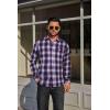 imageCOOFANDY Mens Flannel Plaid Shirts Long Sleeve Casual Button Down Cotton Shirt with PocketPurple Black Plaid