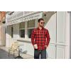 imageCOOFANDY Mens Flannel Plaid Shirts Long Sleeve Casual Button Down Cotton Shirt with PocketRed Black Plaid