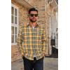 imageCOOFANDY Mens Flannel Plaid Shirts Long Sleeve Casual Button Down Cotton Shirt with PocketYellow Navy Plaid
