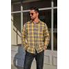 imageCOOFANDY Mens Flannel Plaid Shirts Long Sleeve Casual Button Down Cotton Shirt with PocketYellow Navy Plaid