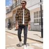 imageCOOFANDY Mens Flannel Plaid Shirts Long Sleeve Casual Button Down Shirt with PocketsBlack Brown
