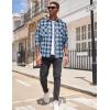 imageCOOFANDY Mens Flannel Plaid Shirts Long Sleeve Casual Button Down Shirt with PocketsBlue Black Plaid