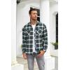 imageCOOFANDY Mens Flannel Plaid Shirts Long Sleeve Casual Button Down Shirt with PocketsNavy Green