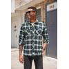 imageCOOFANDY Mens Flannel Plaid Shirts Long Sleeve Casual Button Down Shirt with PocketsNavy Green