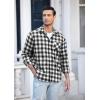 imageCOOFANDY Mens Flannel Plaid Shirts Long Sleeve Casual Cotton Button Down Shirts2  Black