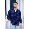 imageCOOFANDY Mens Flannel Plaid Shirts Long Sleeve Casual Cotton Button Down Shirts2  Blue