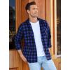 imageCOOFANDY Mens Flannel Plaid Shirts Long Sleeve Casual Cotton Button Down Shirts2  Blue