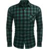 imageCOOFANDY Mens Flannel Plaid Shirts Long Sleeve Casual Cotton Button Down Shirts2  Green