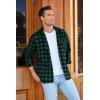 imageCOOFANDY Mens Flannel Plaid Shirts Long Sleeve Casual Cotton Button Down Shirts2  Green