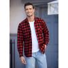imageCOOFANDY Mens Flannel Plaid Shirts Long Sleeve Casual Cotton Button Down Shirts2  Red