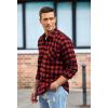 imageCOOFANDY Mens Flannel Plaid Shirts Long Sleeve Casual Cotton Button Down Shirts2  Red
