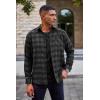 imageCOOFANDY Mens Flannel Plaid Shirts Long Sleeve Casual Cotton Button Down ShirtsA  Gray