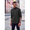 imageCOOFANDY Mens Flannel Plaid Shirts Long Sleeve Casual Cotton Button Down ShirtsA  Gray