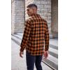 imageCOOFANDY Mens Flannel Plaid Shirts Long Sleeve Casual Cotton Button Down ShirtsA  Orange