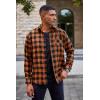 imageCOOFANDY Mens Flannel Plaid Shirts Long Sleeve Casual Cotton Button Down ShirtsA  Orange